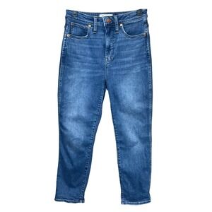Madewell Curvy Stovepipe High Rise Straight Leg Blue Denim Jeans Womens Size 27p